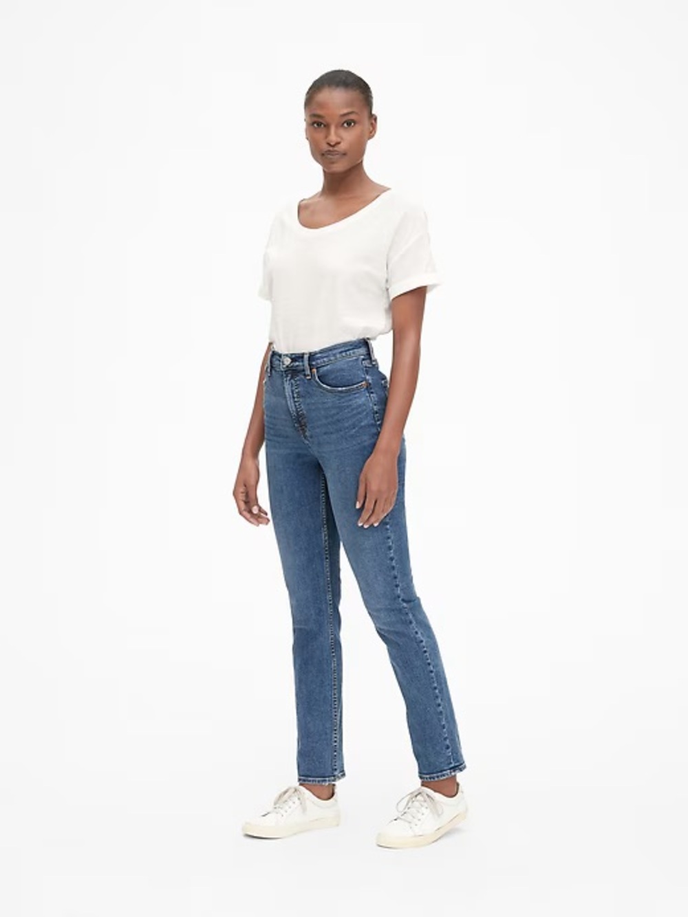 GAP HIGH WAISTED CIGARETTE STRAIGHT LEG DENIM